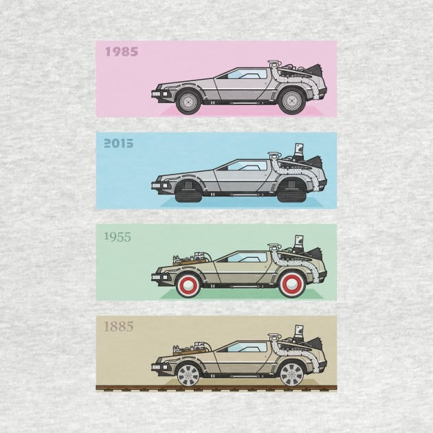 Back to the Future - Delorean x 4 by MGulin